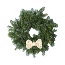 Load image into Gallery viewer, 14 Inch Crochet Bow Tie Christmas Wreath