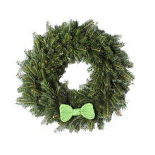 Load image into Gallery viewer, 24 Inch Crochet Bow Tie Christmas Wreath