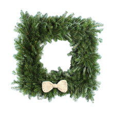 Load image into Gallery viewer, 30 Inch Crochet Bow Tie Square Christmas Wreath
