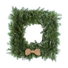 Load image into Gallery viewer, 30 Inch Crochet Bow Tie Square Christmas Wreath