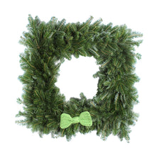 Load image into Gallery viewer, 30 Inch Crochet Bow Tie Square Christmas Wreath