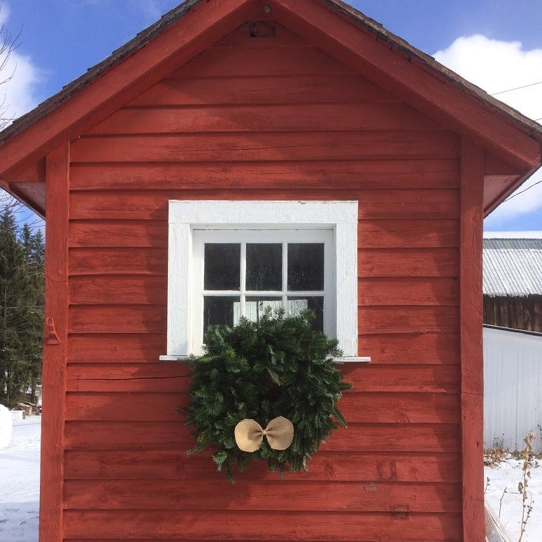 24 Inch Burlap Bow Tie Christmas Wreath