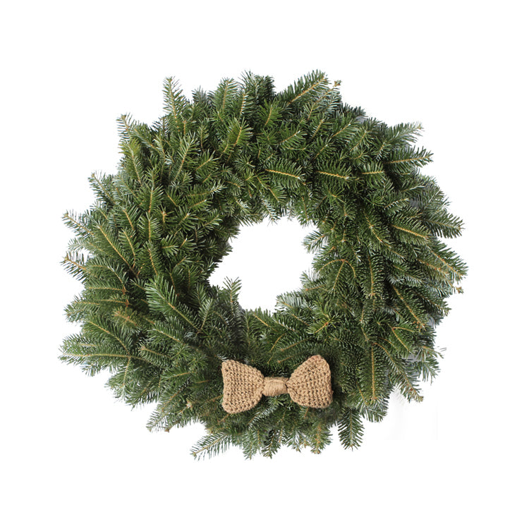 24 Inch Crochet Bow Tie Christmas Wreath